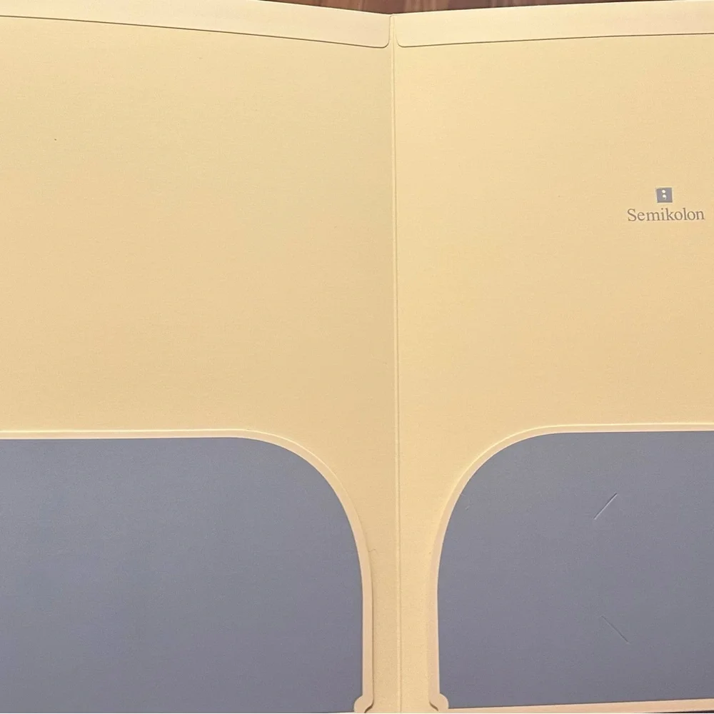 Semikolon A4/Letter Size Portfolio Folders, 6 Pack, Light Blue/Cream